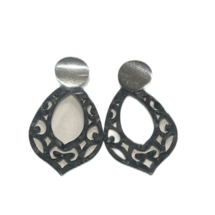 Ohrringe - Resin Bogen Schwarz/Grau