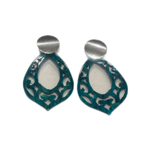 Ohrringe – Resin BogenPetrol