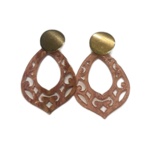 Ohrringe – Resin Bogen Altrosa mit Goldschimmer