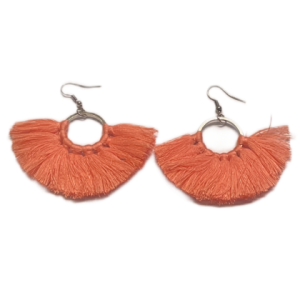 Ohrringe – Ring mit Quasten – Pfirsich
