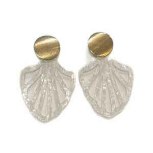 Ohrringe – Relief Mermaid Weiß