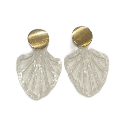 Ohrringe - Relief Mermaid Weiß