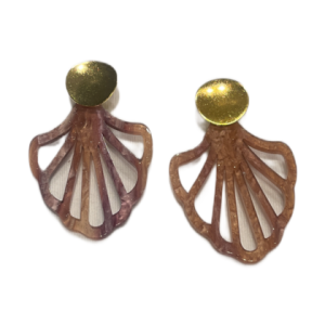 Ohrringe – Relief Mermaid Beere mit Goldschimmer