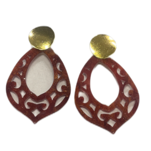 Ohrringe – Resin Bogen Beere mit Goldschimmer