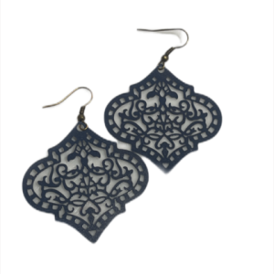 Ohrringe  Ornament Blau oder Taupe