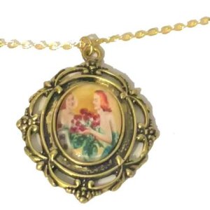 Kette – Pin Up – Redhead und Rosen