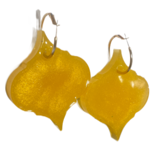 Ohrringe Barock-Ornament-Resin Gelb