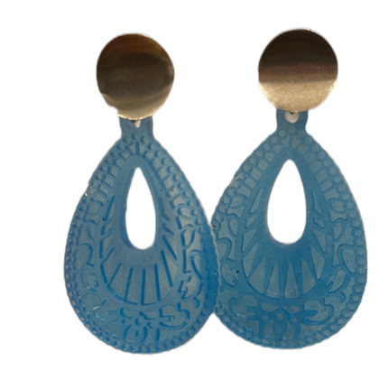 Ohrringe - Ornament Tropfen Resin