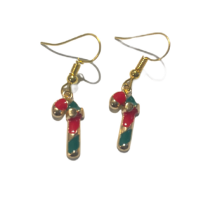 Ohrringe – Zuckerstange Rot/Grün oder Rot/Weiß