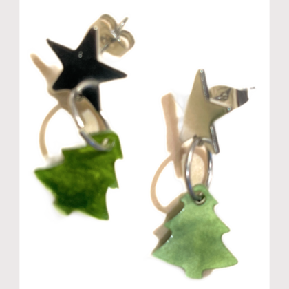 Ohrring Tanne Grün