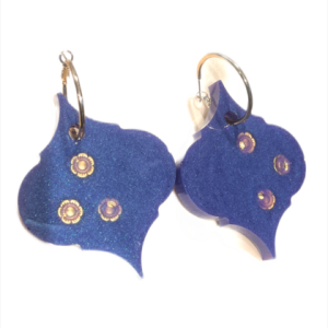 Ohrringe Barock-Ornament-Resin Lila