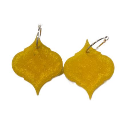 Ohrringe Barock-Ornament-Resin Gelb - Image 2