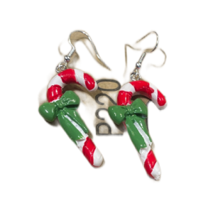 Ohrringe – Zuckerstange Rot/Weiß