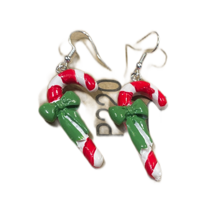 Ohrringe - Zuckerstange Rot/Weiß