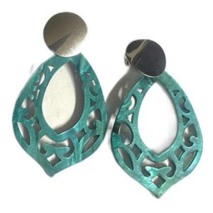 Ohrringe – Resin BogenPetrol Matt