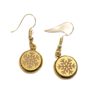 Ohrring – Schneeflocke Holz