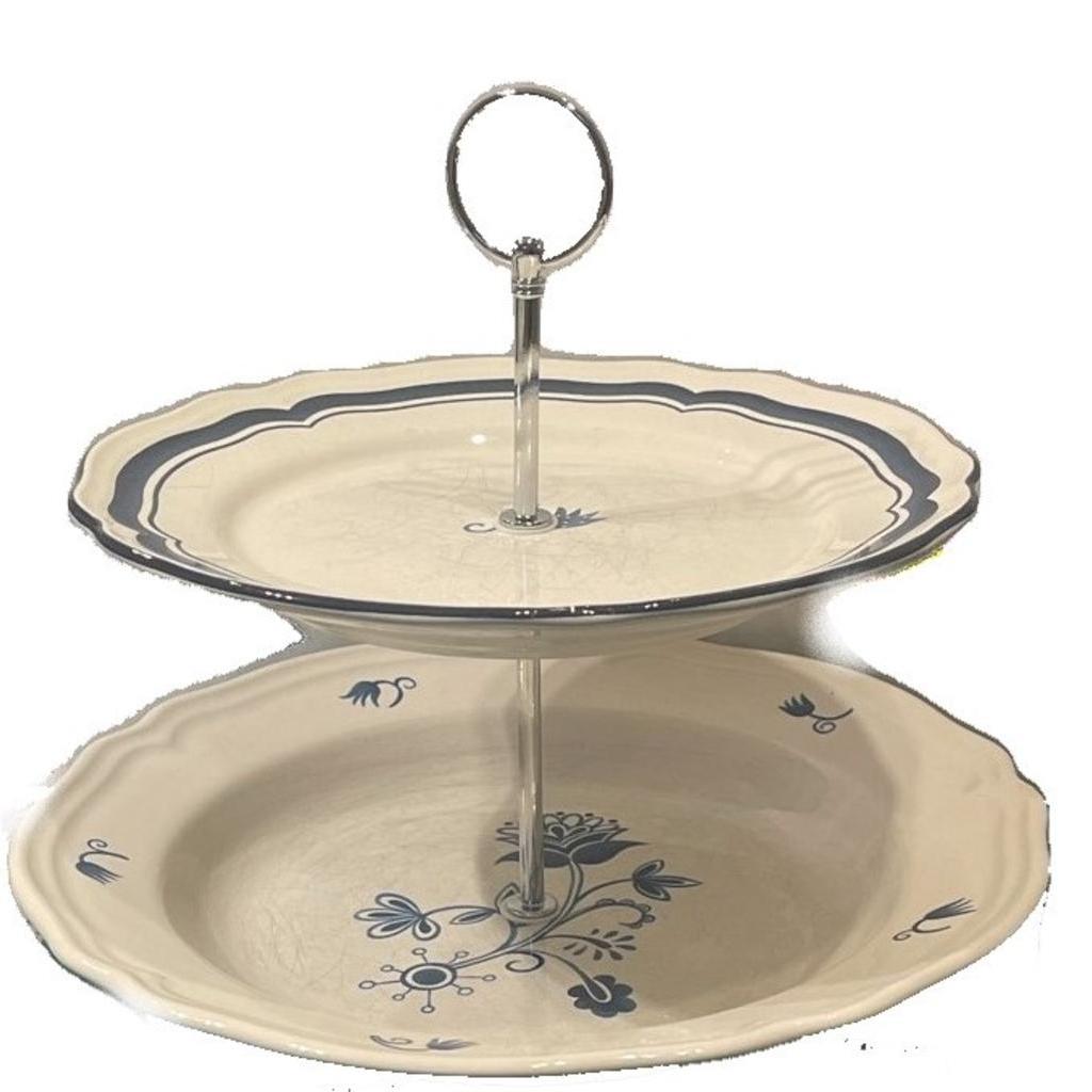 Etagere Landhaus Blau geblümt