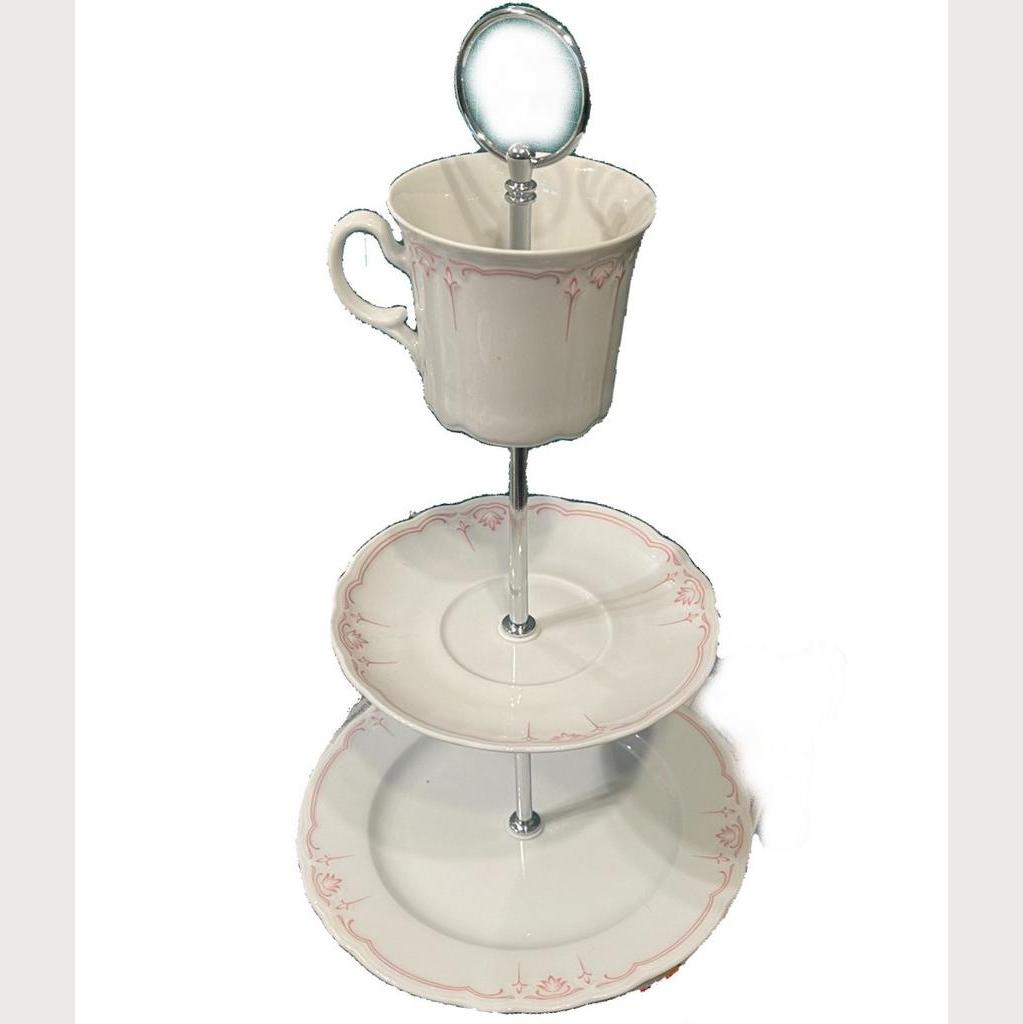 Etagere Rosa Röschen Rand