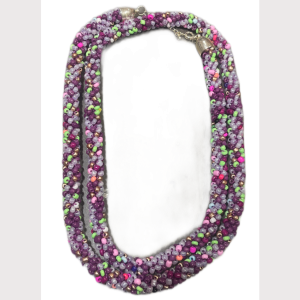 Perlenkette Lila/Bunt