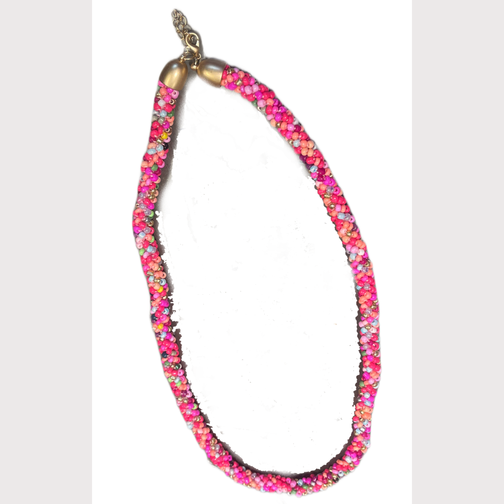 Perlenkette Pink/Bunt