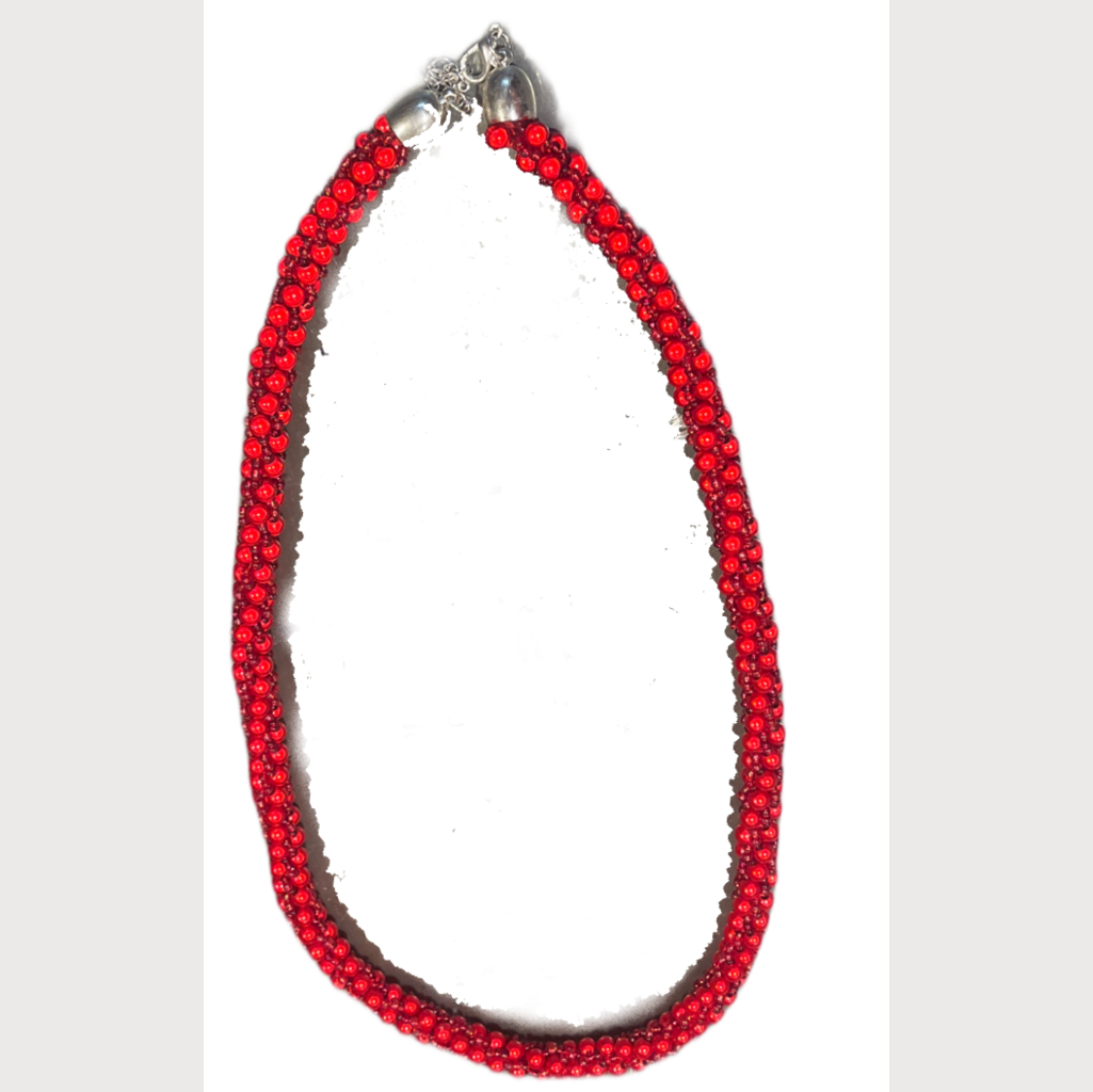 Perlenkette Rot