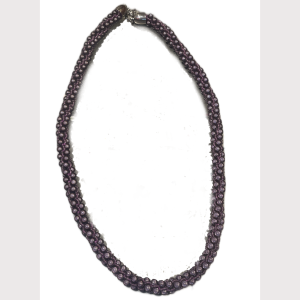 Perlenkette Aubergine