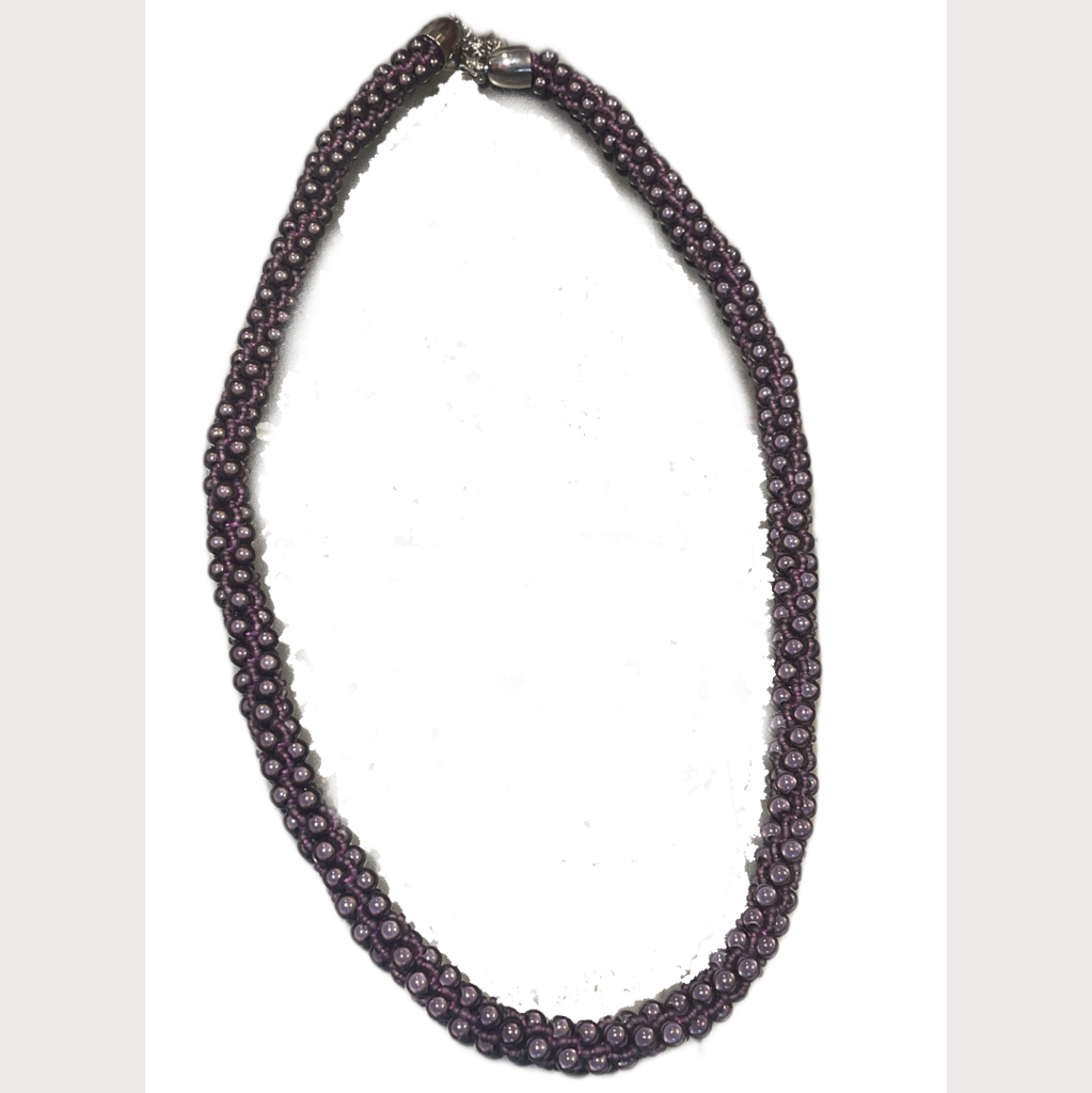 Perlenkette Aubergine
