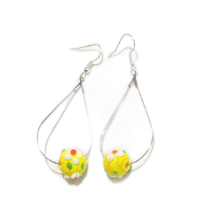 Ohrringe -Glasperle Blumen