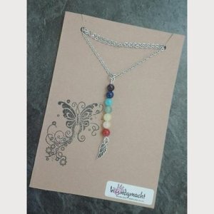 Edelstahlhalskette mit Chakraperlen