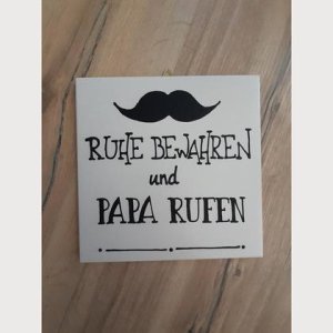 Spruchfliese weiß „Ruhe bewahren…“