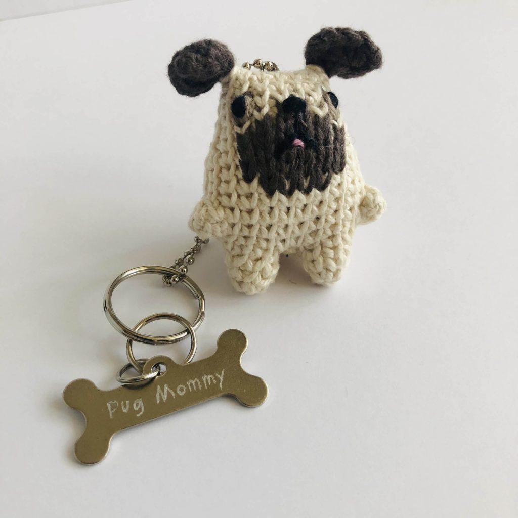 Schlüsselanhänger Mops, Taschenanhänger