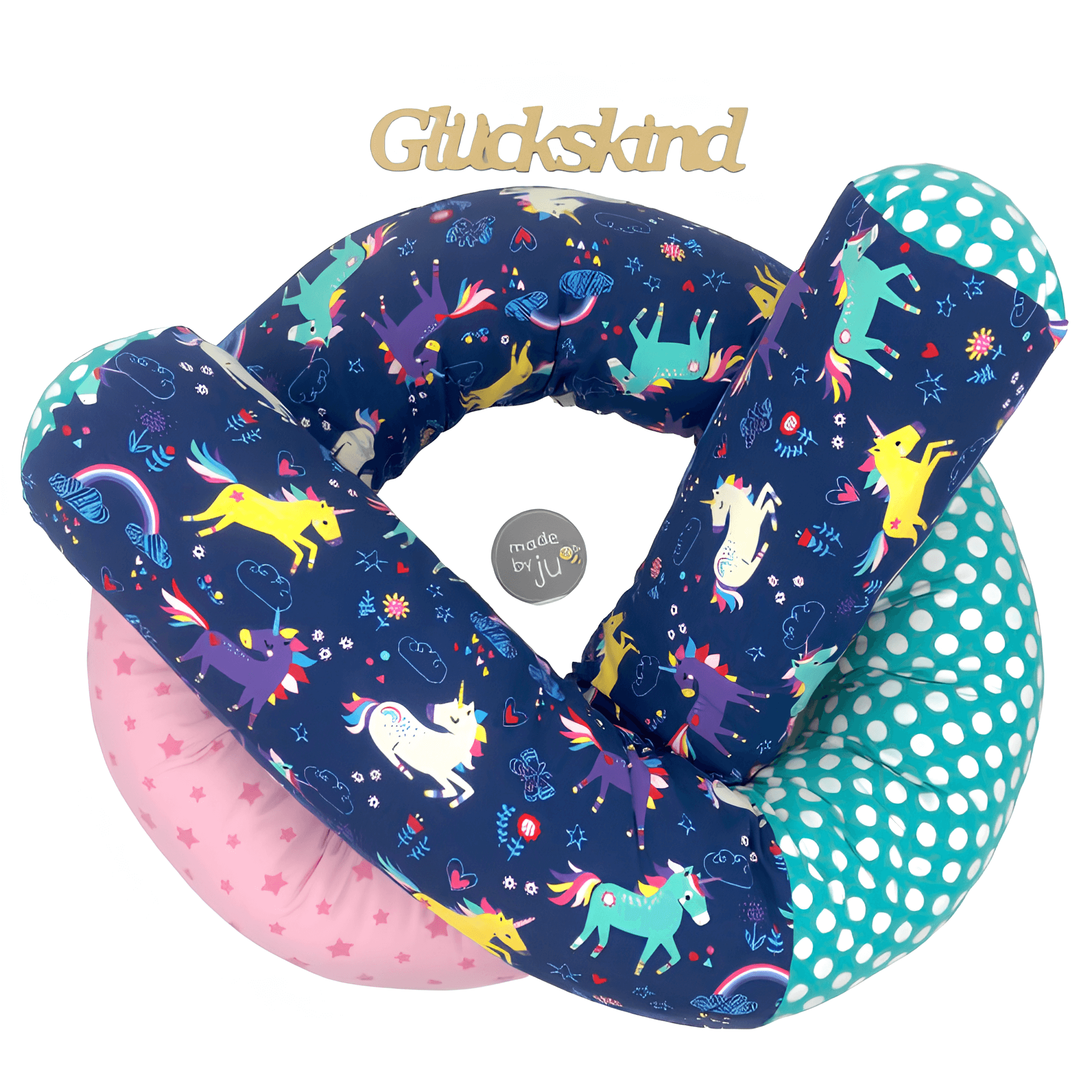 BETTSCHLANGE (ca. 2,3m) "EINHÖRNER bunt blau" - Image 3