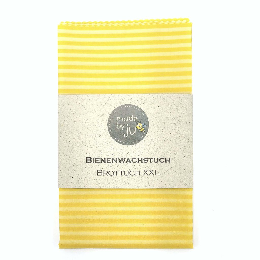 BIENENWACHSTUCH XXL - BROTTUCH - STREIFEN gelb