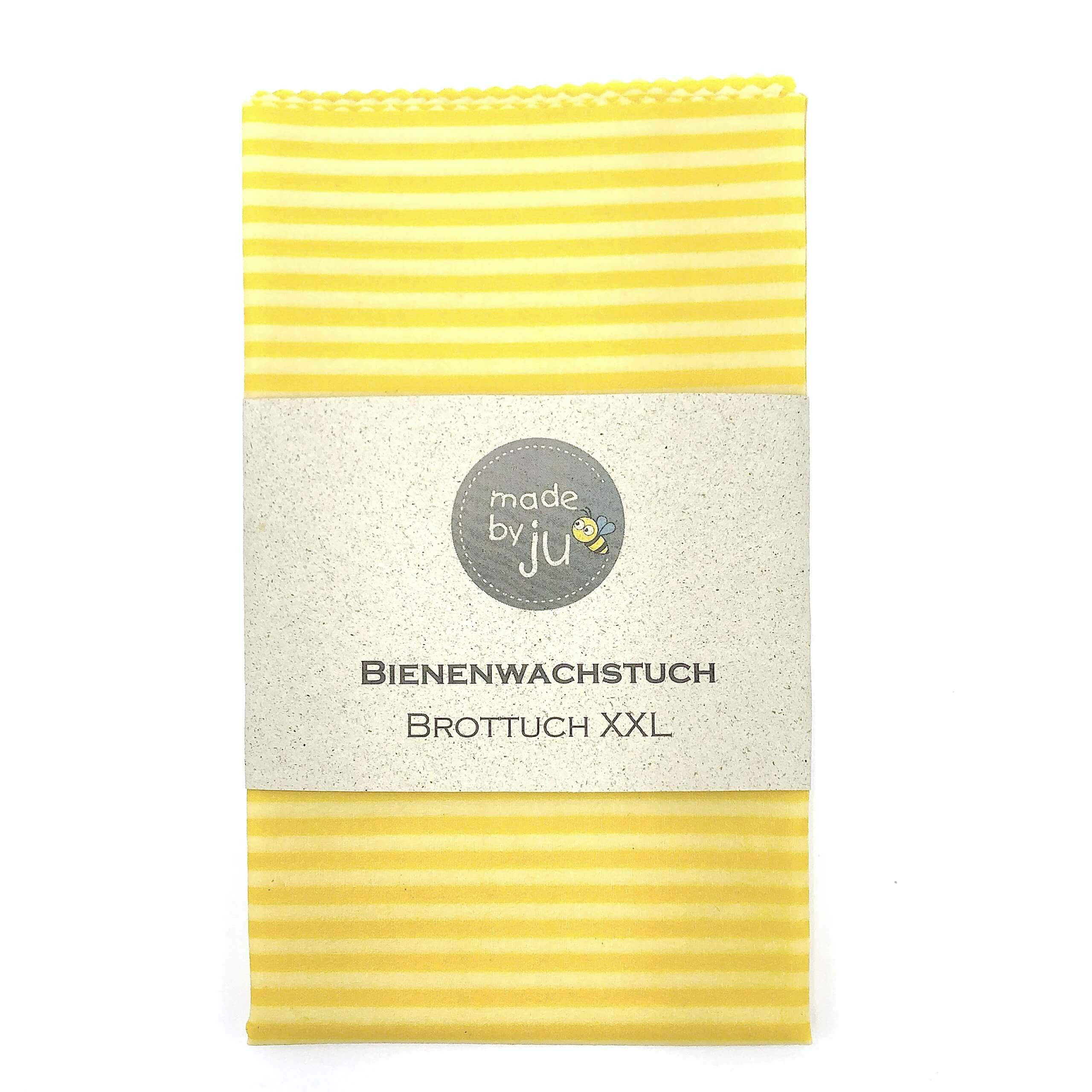BIENENWACHSTUCH XXL - BROTTUCH - STREIFEN gelb