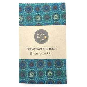 XXL- BROTTUCH (Bienenwachstuch) - KREISE türkis