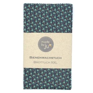 BIENENWACHSTUCH XXL- BROTTUCH – STREUBLUMEN BLAU/ROT