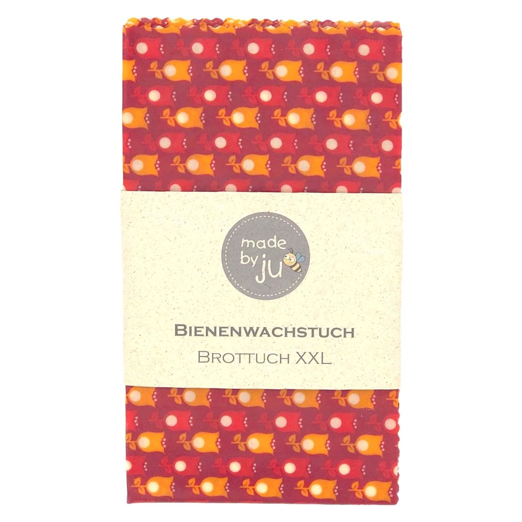 XXL- BROTTUCH (Bienenwachstuch) - TULPEN ROT