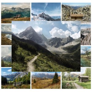 Postkarten -Set ‚Berge‘ 1 (12 x 2 Stück)