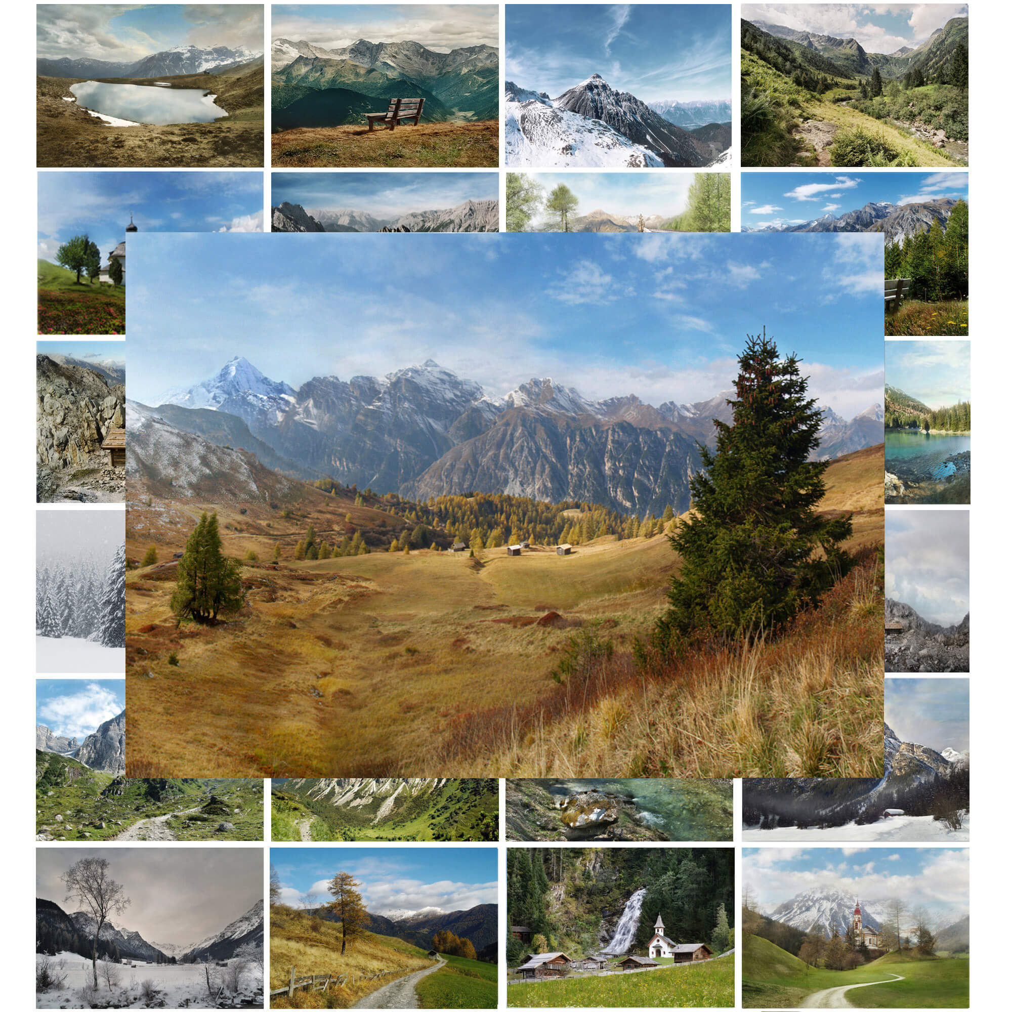 Postkarten -Set 'Berge' (24 Stück)