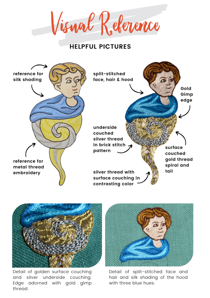 PDF-Stickmuster "Lerne mittelalterliche Stickerei"