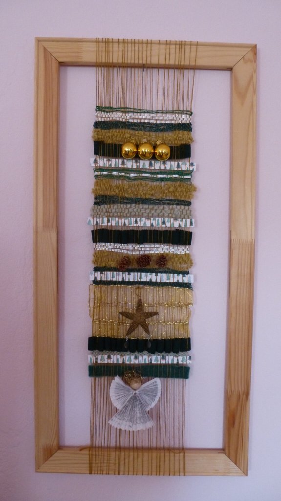 Wandbild Advent goldgrün