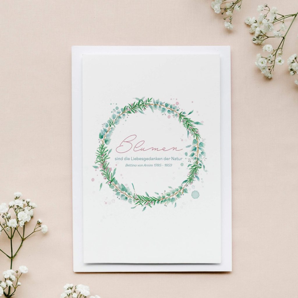 Zarte Grußkarte Rosmarin & Eukalyptus