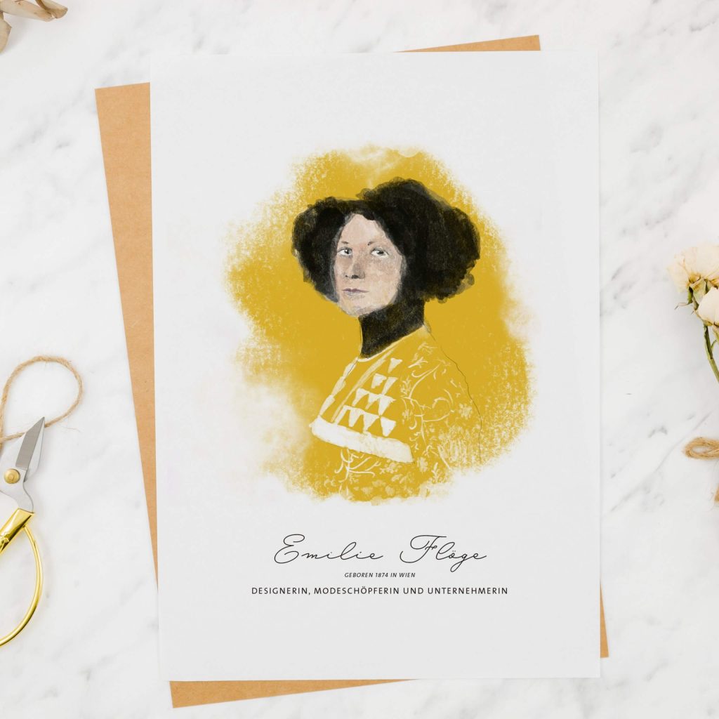 Grußkarte Portrait Emilie Flöge