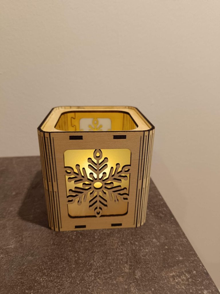 Lampe Schneeflocke, Windlicht