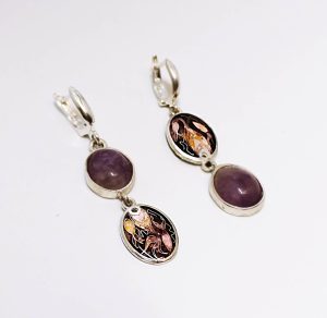 Ohrringe von Cloisonne Enamel,Handarbeit,unikat