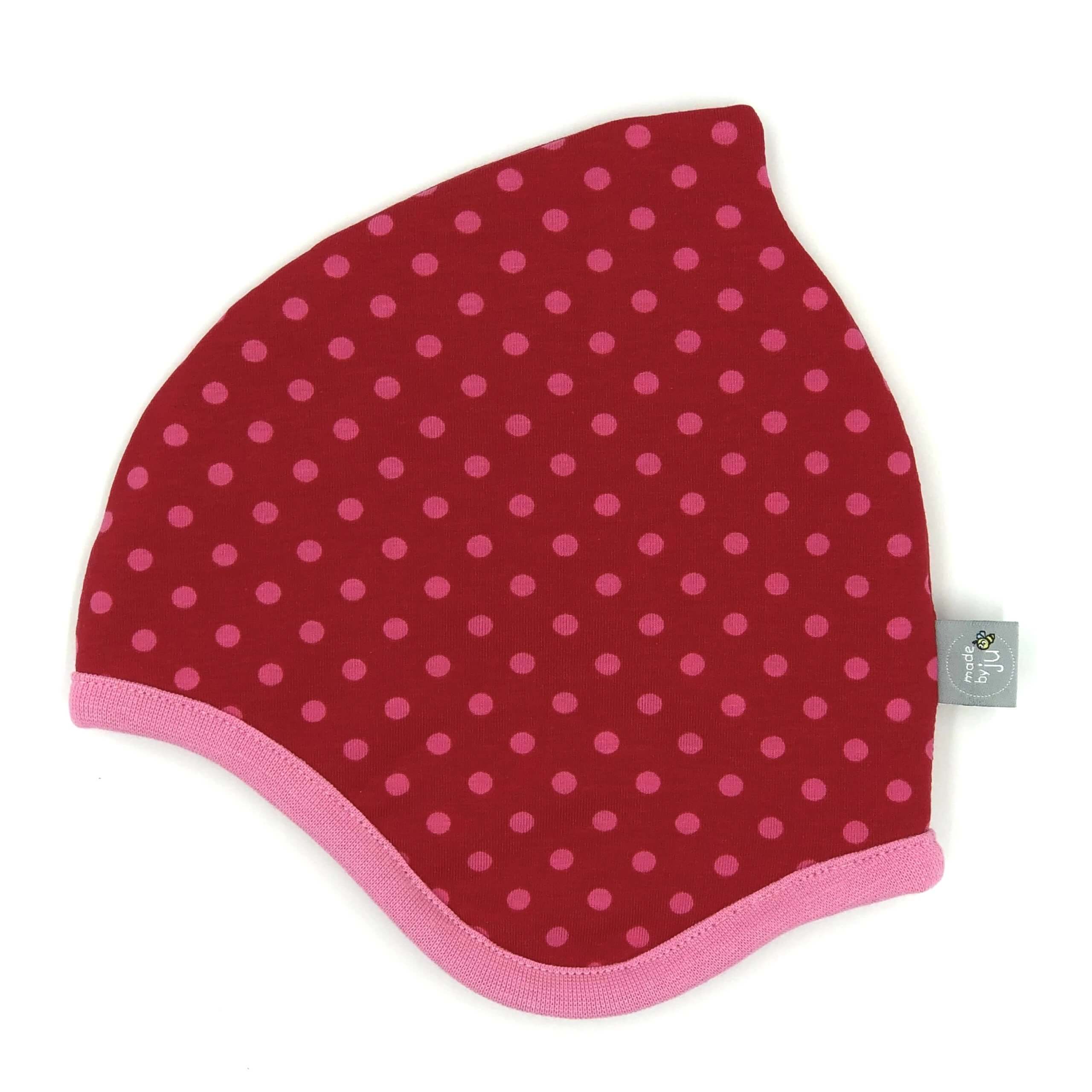 SET WINTER- HAUBE + LOOPSCHAL - PUNKTE DUNKELPINK (Größe wählbar) - Image 2