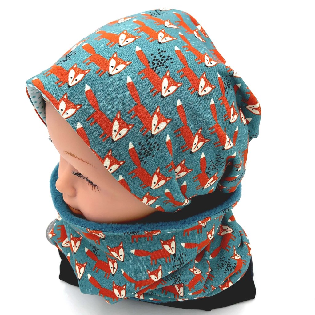 SET HAUBE+LOOPSCHAL FÜCHSE (Ausführung und Größe wählbar)