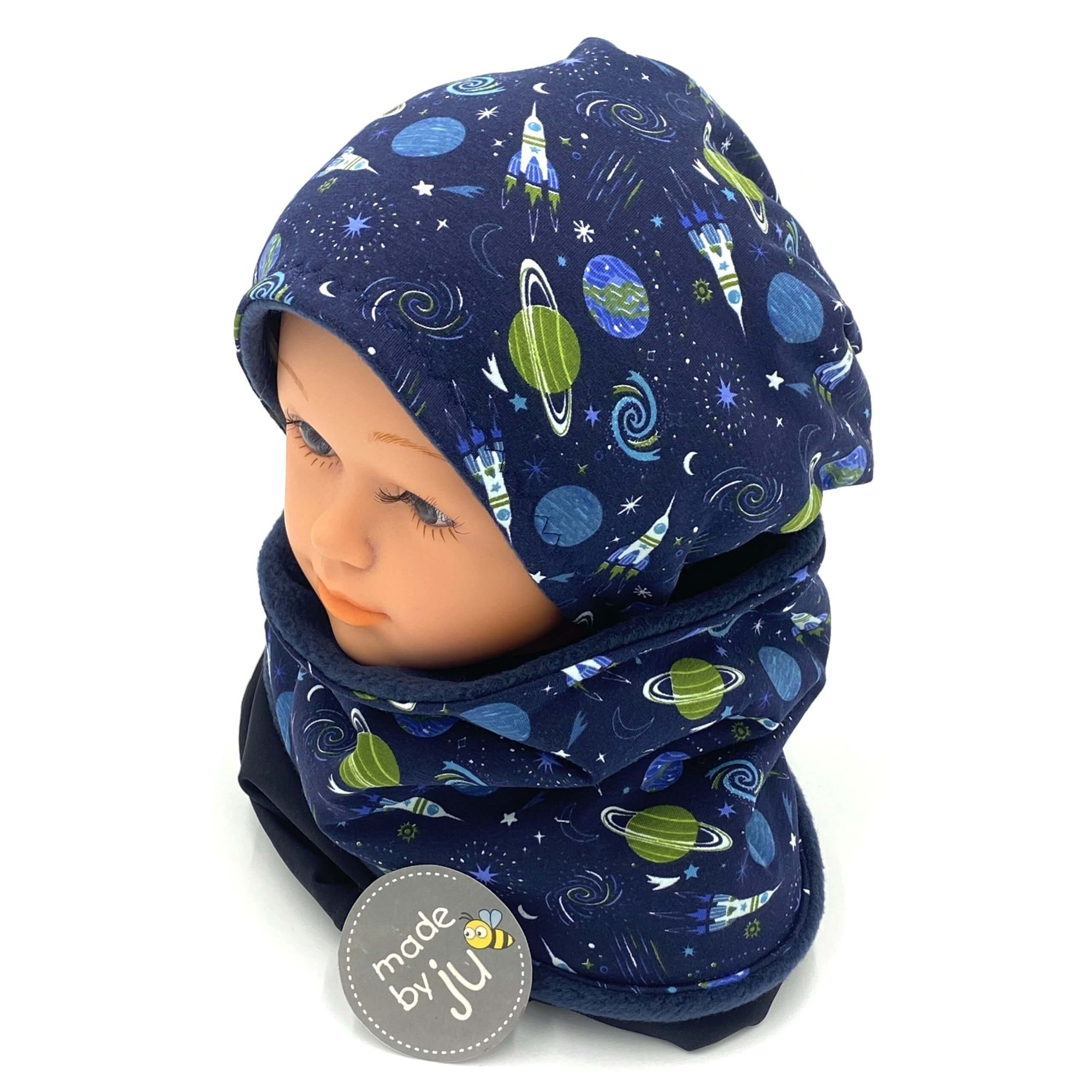 SET HAUBE+LOOPSCHAL WELTRAUM (Ausführung und Größe wählbar)