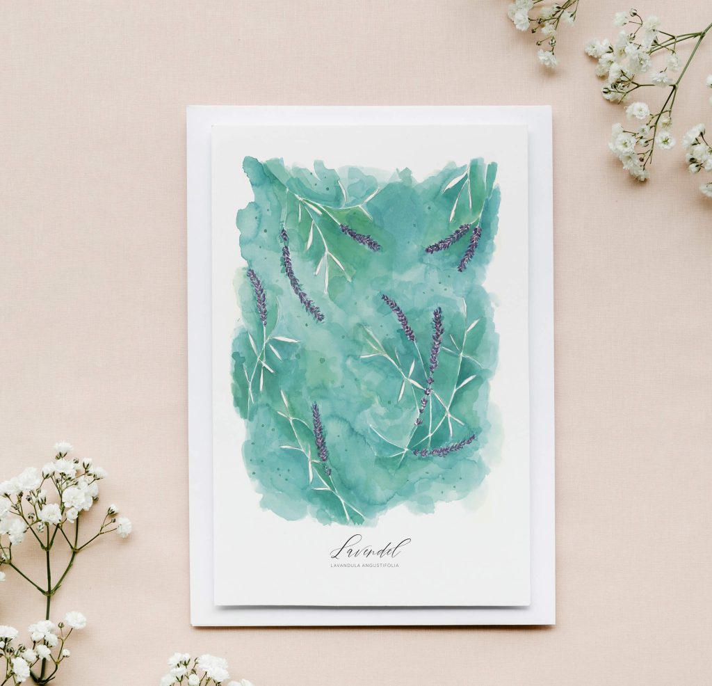 Zarte Grußkarte Lavendel