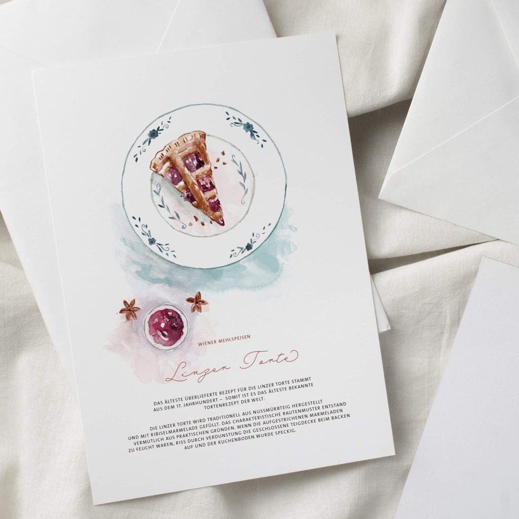 Grußkarte Linzer Torte - Wiener Mehlspeise